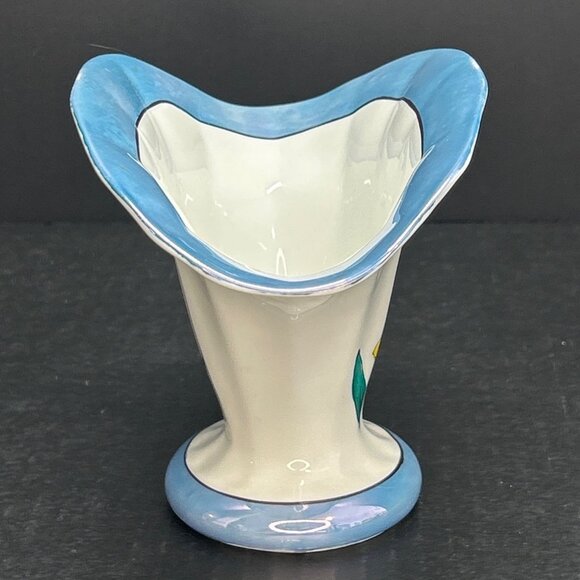 Vintage Meito China Japanese Flared Vase Porcelain Floral Motif Painted Japan - Picture 4 of 10